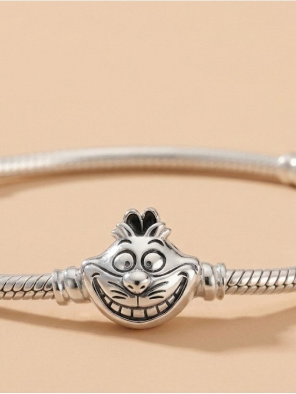 Cheshire Cat Silver Charm Bracelet Bead